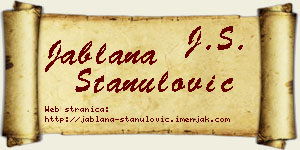 Jablana Stanulović vizit kartica